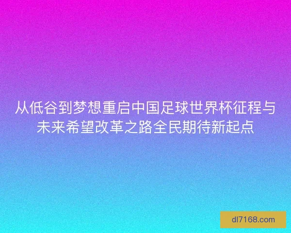 从低谷到梦想重启中国足球世界杯征程与未来希望改革之路全民期待新起点